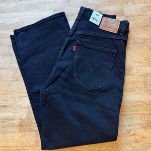 Levi’s Ribcage Western Yoke Straight Ankle Jeans – Black, 29, NWT